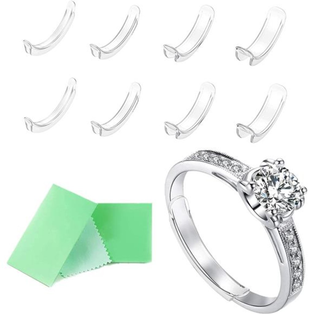Invisible Ring Size Adjuster For Loose Rings With Jewelry Polishing Cloth